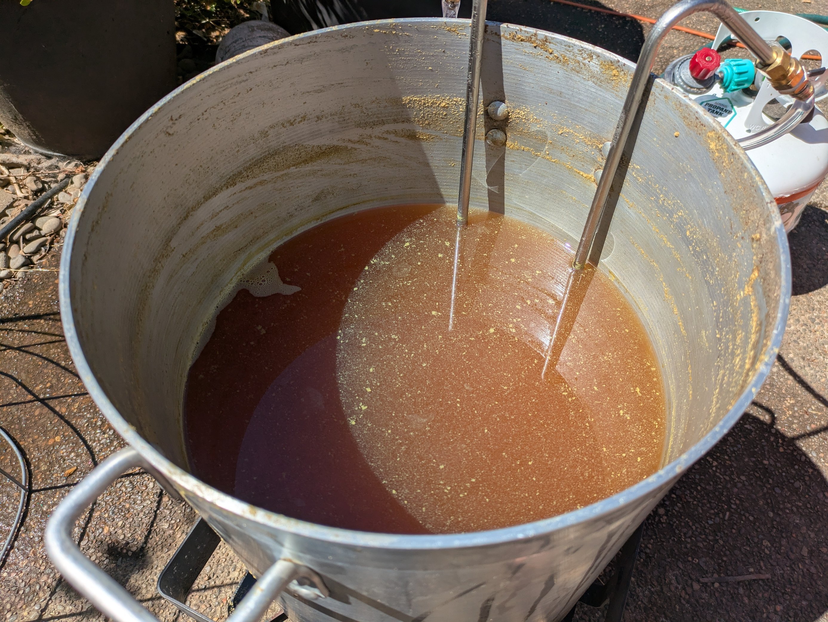 Wort cooling with an immersion chiller in kettle